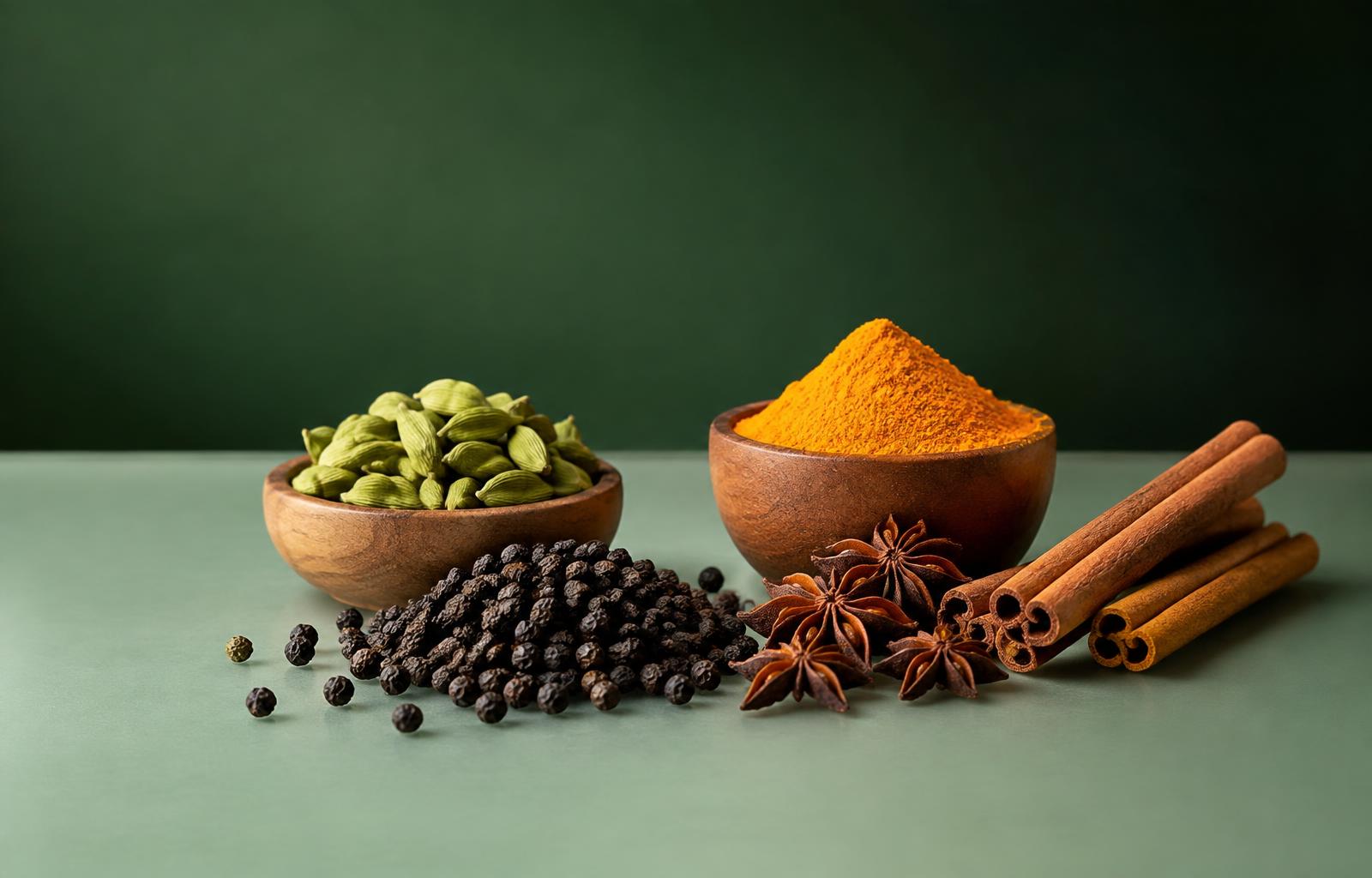 A rich assortment of Indian whole spices